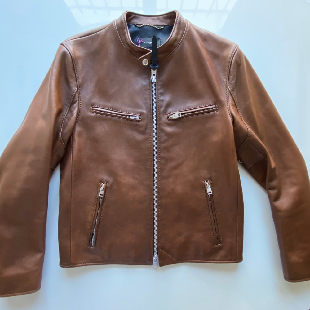 Men's Coach Leather Racer Jacket - BRAND NEW